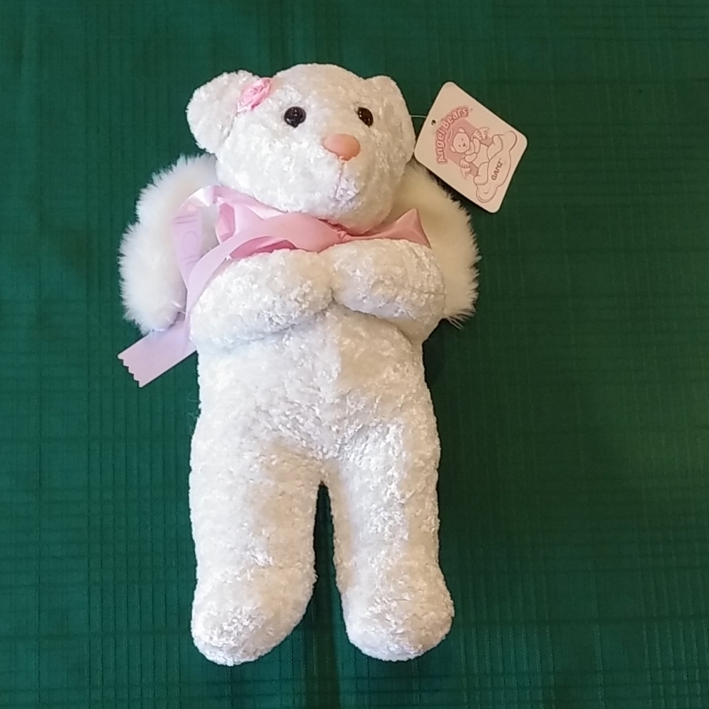 Ganz - White Angel Bear With Pink Accents